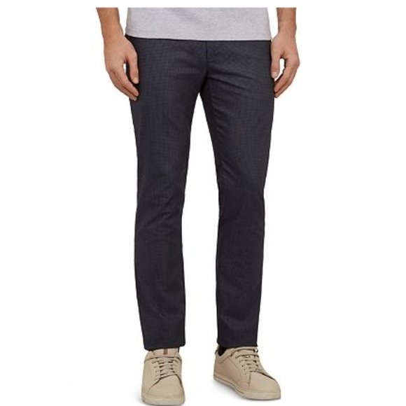 NWT Ted Baker London Men's STELIM Textured Slim Fit Pants Navy Size 38 $175 N128